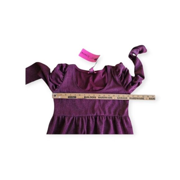 Betsey Johnson Metallic Rib Midi Dress Wine Size S - Picture 5 of 10